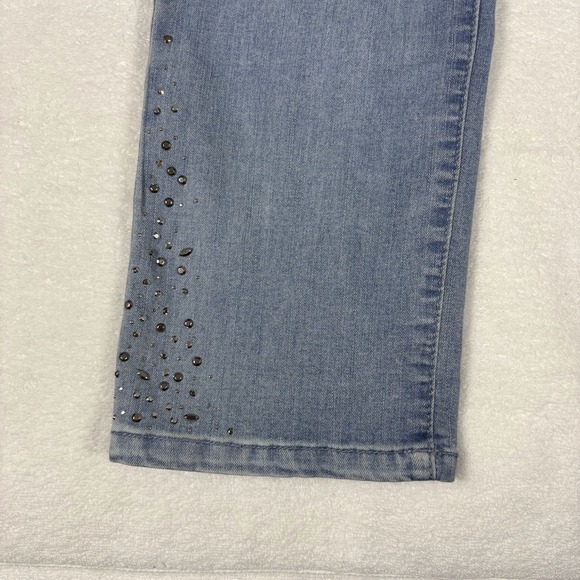 Gloria Vanderbilt Amanda Classic Jeans Womens 10 Blue Denim Medium Wash Beaded‎ - Picture 9 of 13
